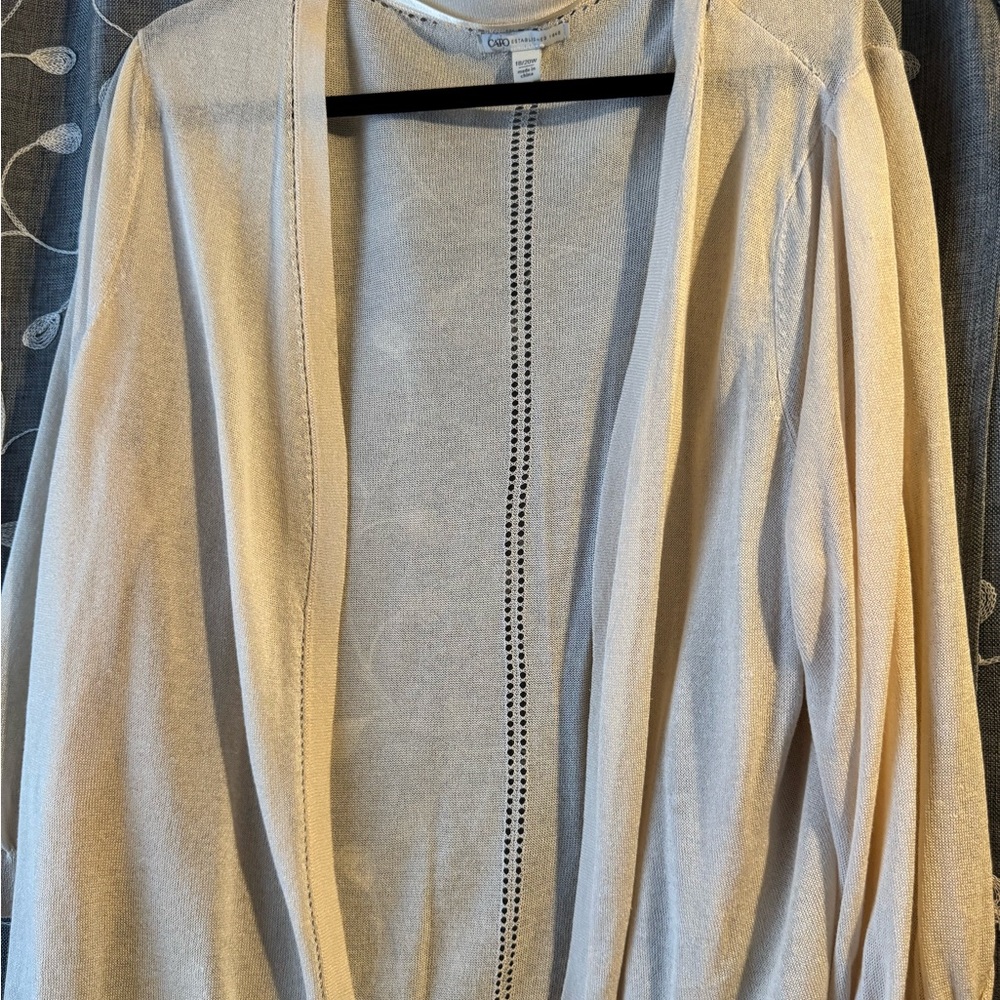 Elegant Cream Open Cardigan